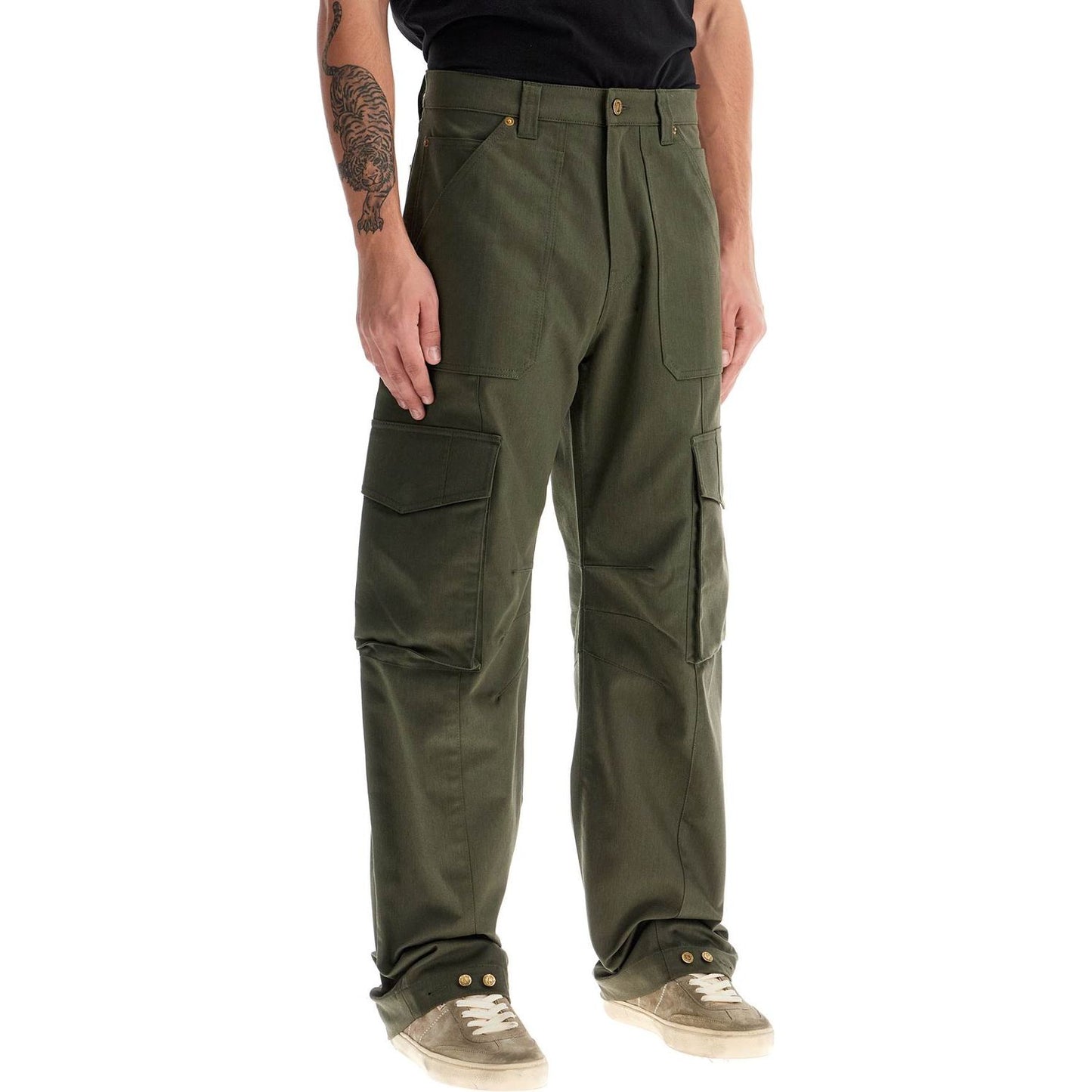 Golden Goose twill cargo pants in italian Trousers Golden Goose