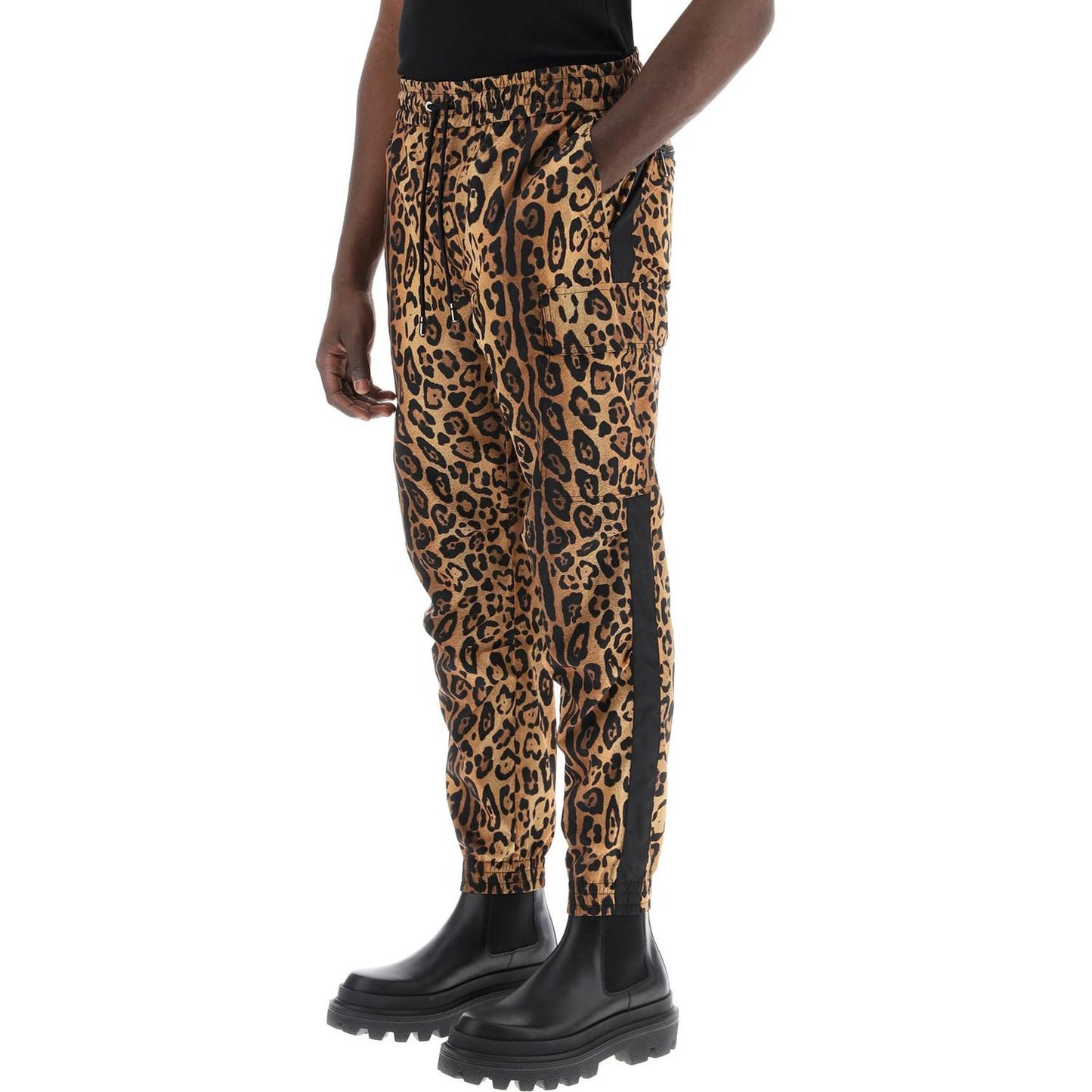 Dolce & Gabbana leopard print nylon jogger pants for Trousers Dolce & Gabbana