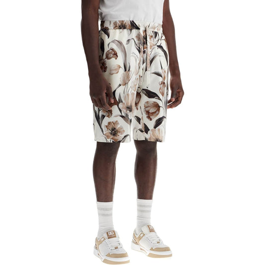 Dolce & Gabbana silk bermuda shorts with floral print set Short trousers Dolce & Gabbana