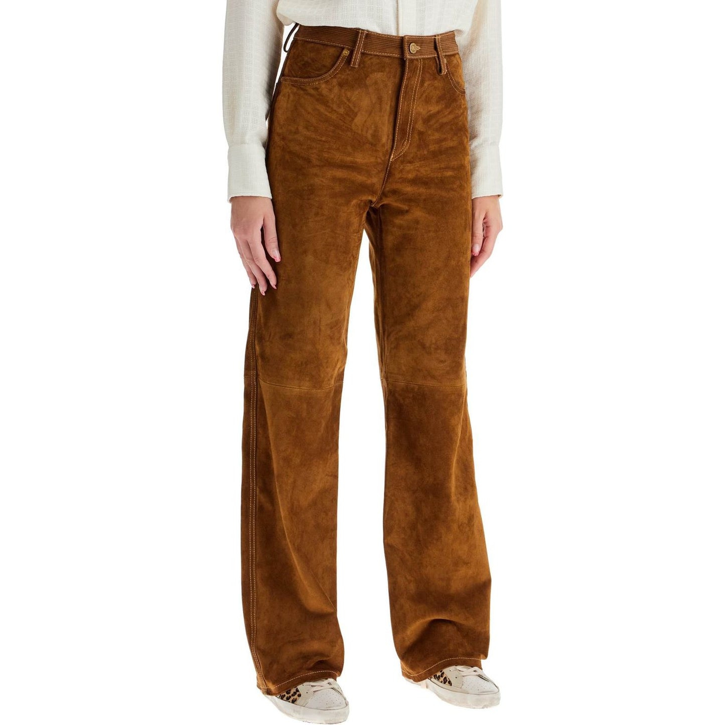 Golden Goose suede leather pants for men Trousers Golden Goose