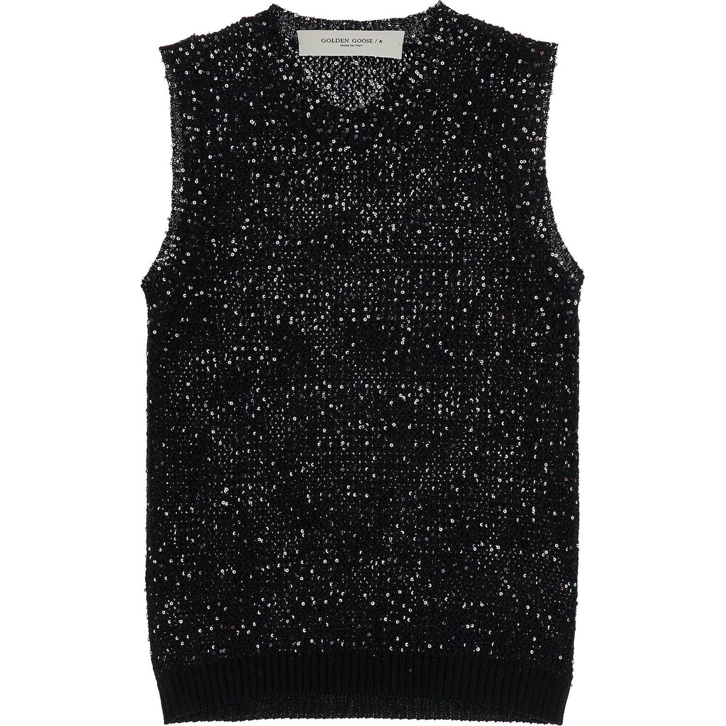 Golden Goose knitted vest with sequins embell Knitwear Golden Goose