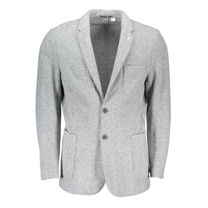 Gant Gray Polyester And Wool Blazer 1728,67400106144,Blazers - Suits & Blazers - Clothing,Clothing,Gant,Gray,IT48 | M,Men,New with tags,Suits & Blazers - Clothing