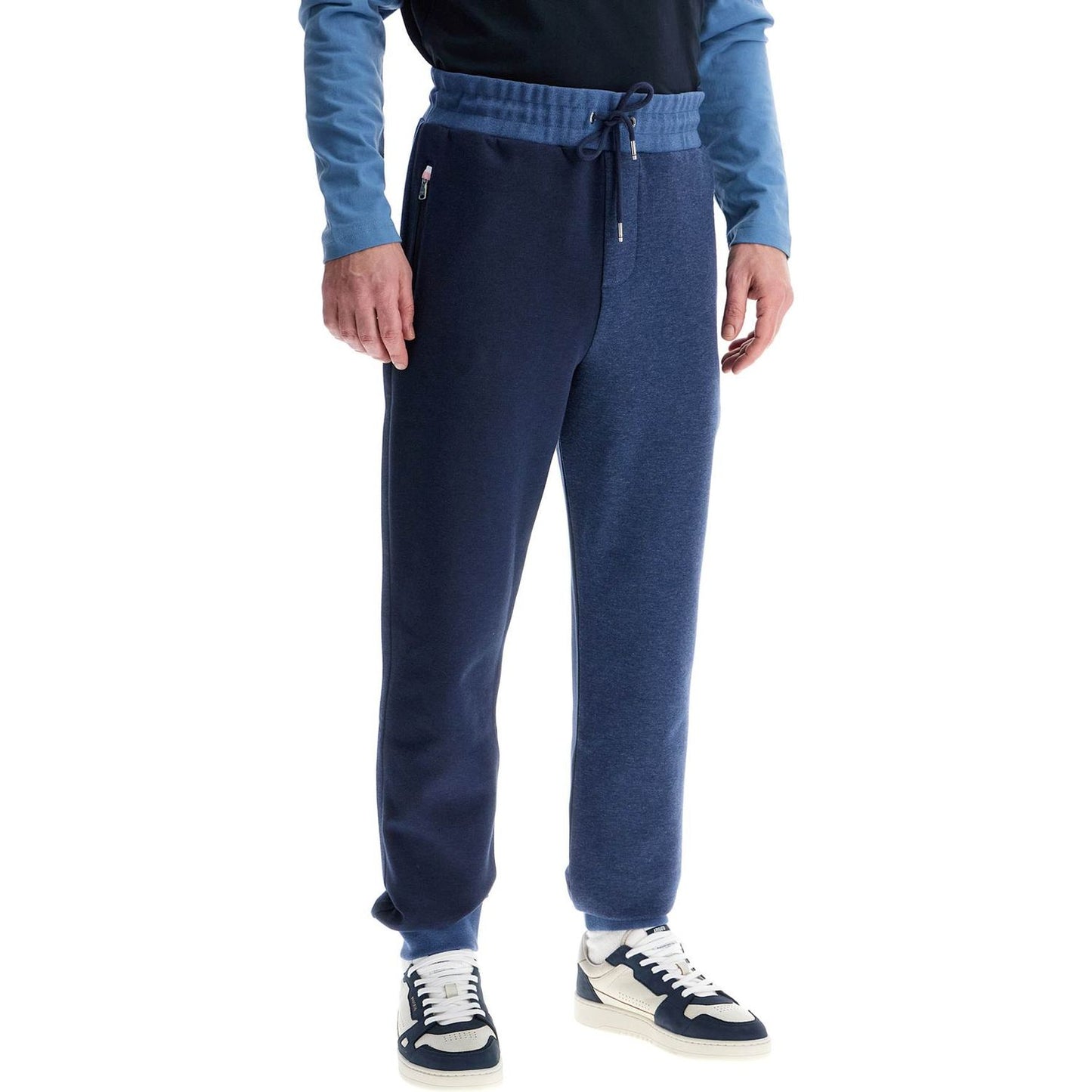 EDEN PARK high-waisted dark blue jogging pants with zip pockets and elastic cuffs