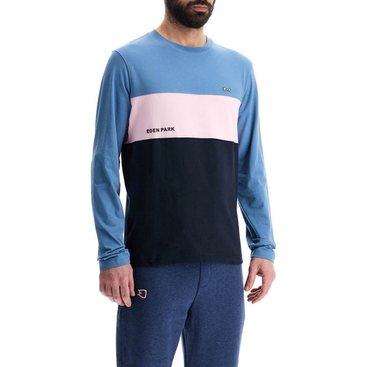 EDEN PARK light blue patterned long sleeve crew neck t-shirt cotton Topwear EDEN PARK