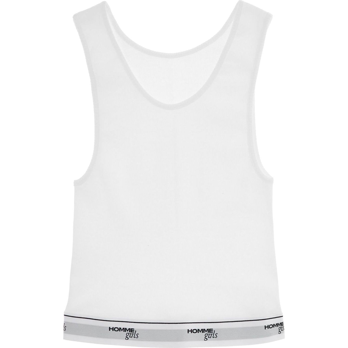 Homme Girls white cotton sleeveless crop top Topwear Homme Girls