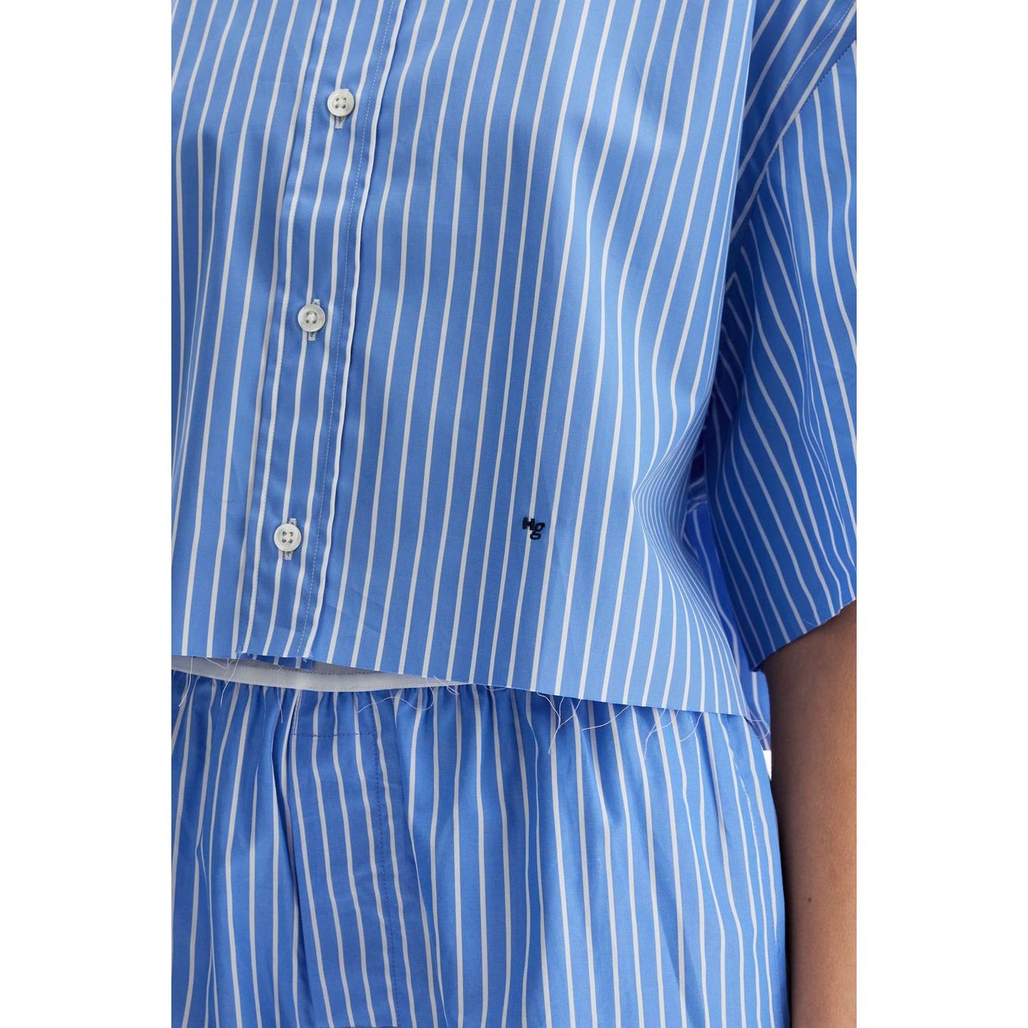 Homme Girls blue striped cotton shirt Topwear Homme Girls