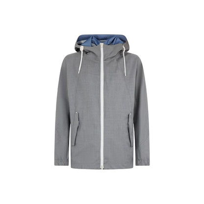 Herno Gray Virgin Wool Shell Jacket