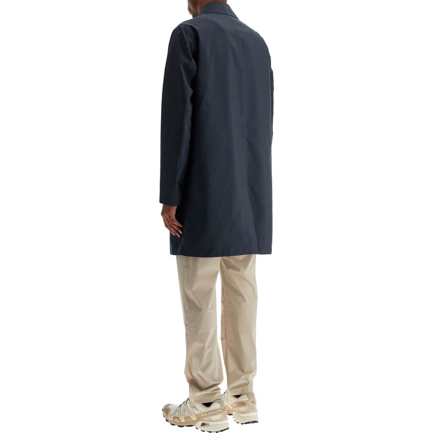 HERNO long blue waterproof coat in high-quality polyester with buttons Jackets HERNO