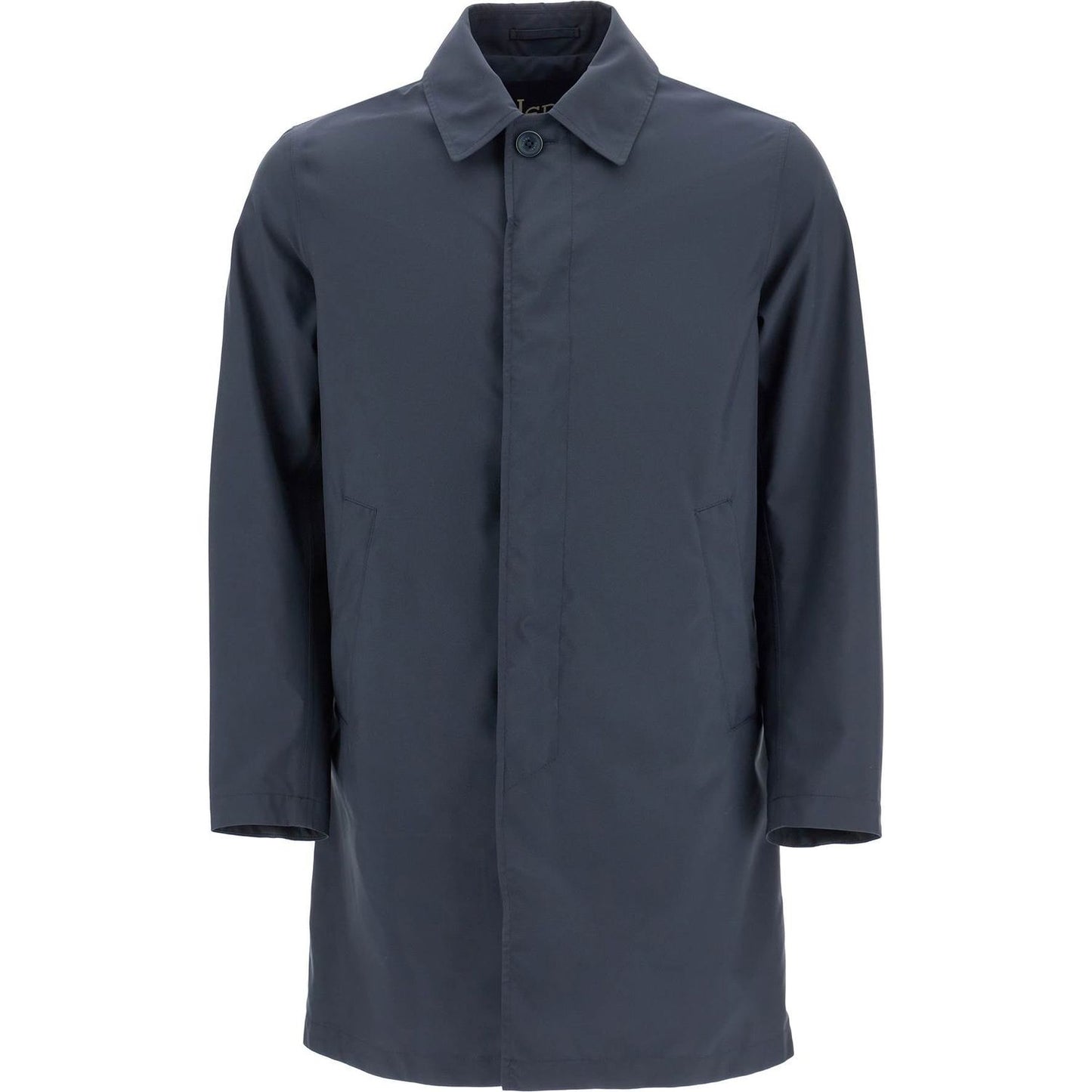 HERNO long blue waterproof coat in high-quality polyester with buttons Jackets HERNO