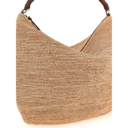 Ibeliv Beige Raffia Shoulder Bag