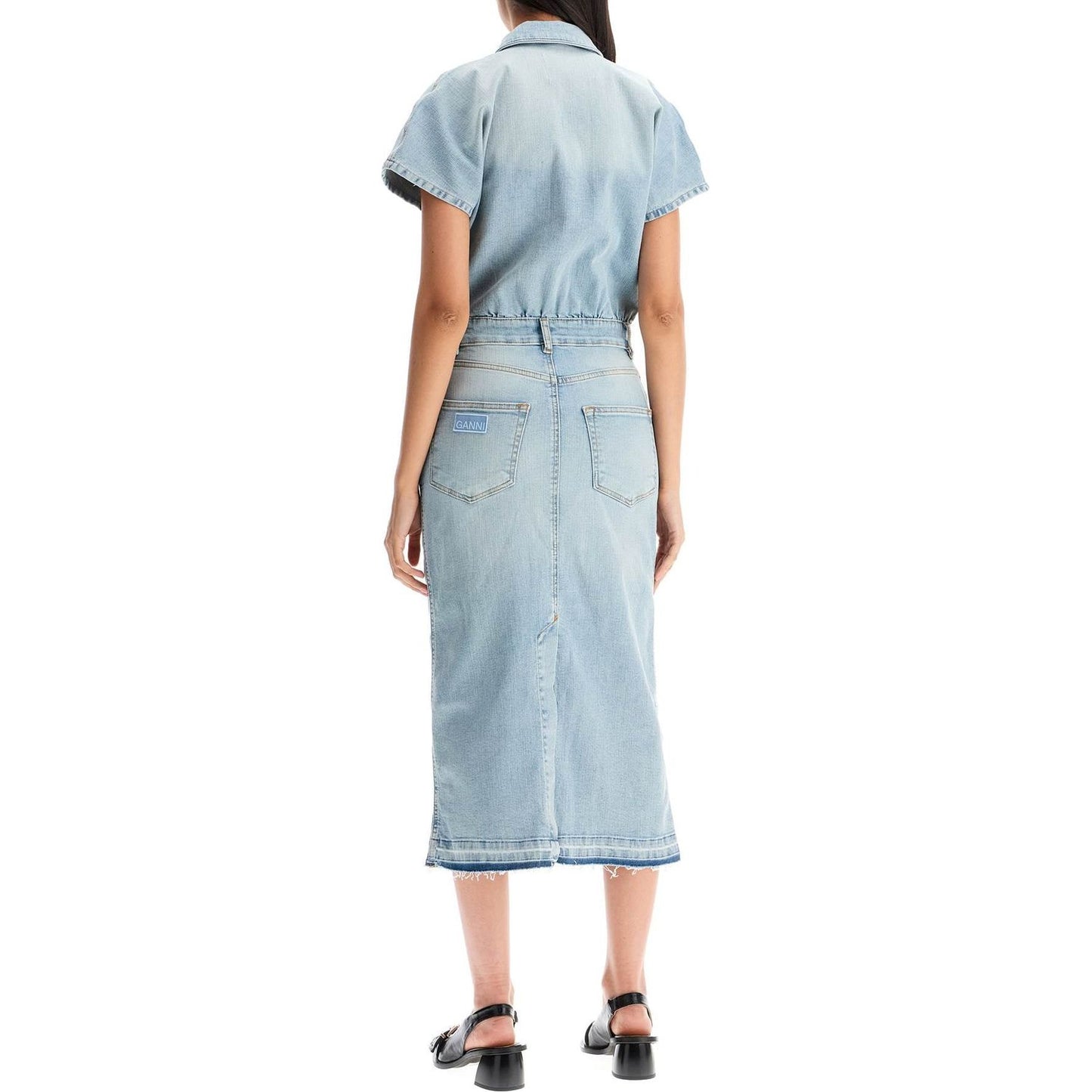 Ganni stretch denim midi dress in 8 Dresses Ganni