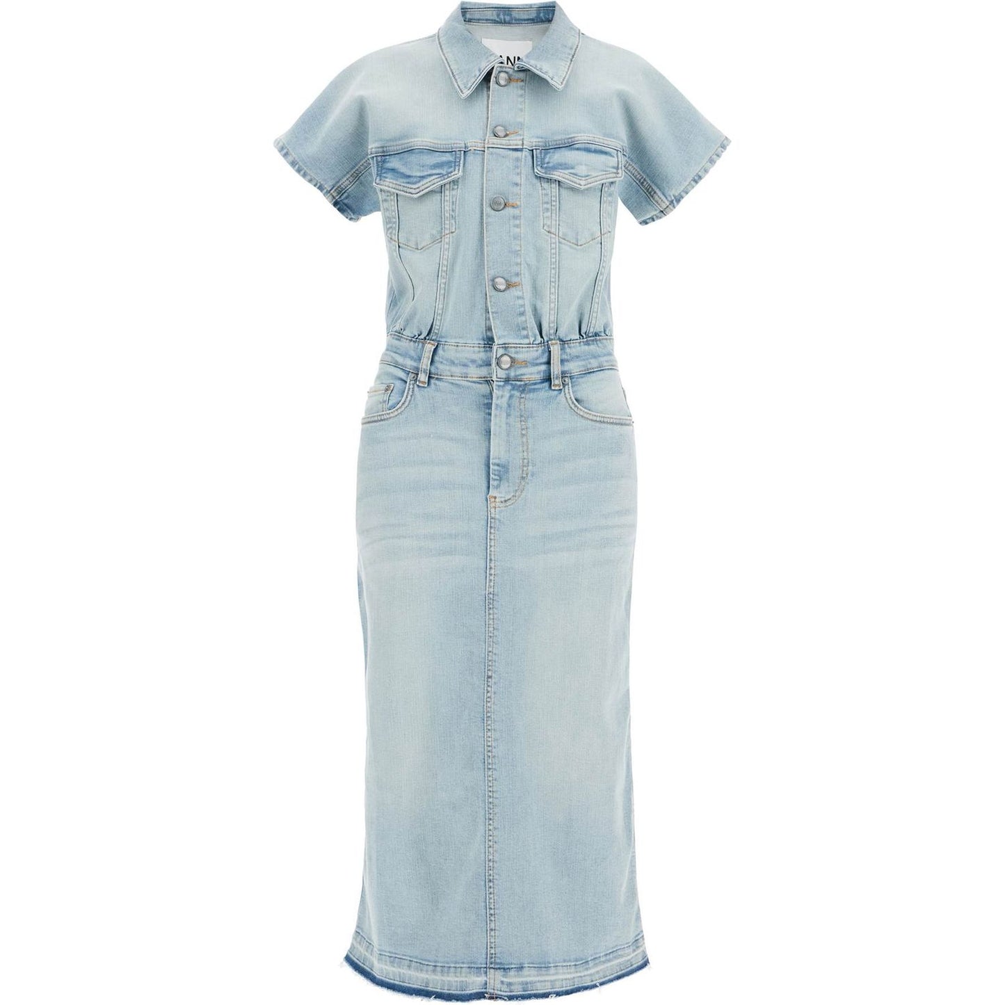 Ganni stretch denim midi dress in 8 Dresses Ganni