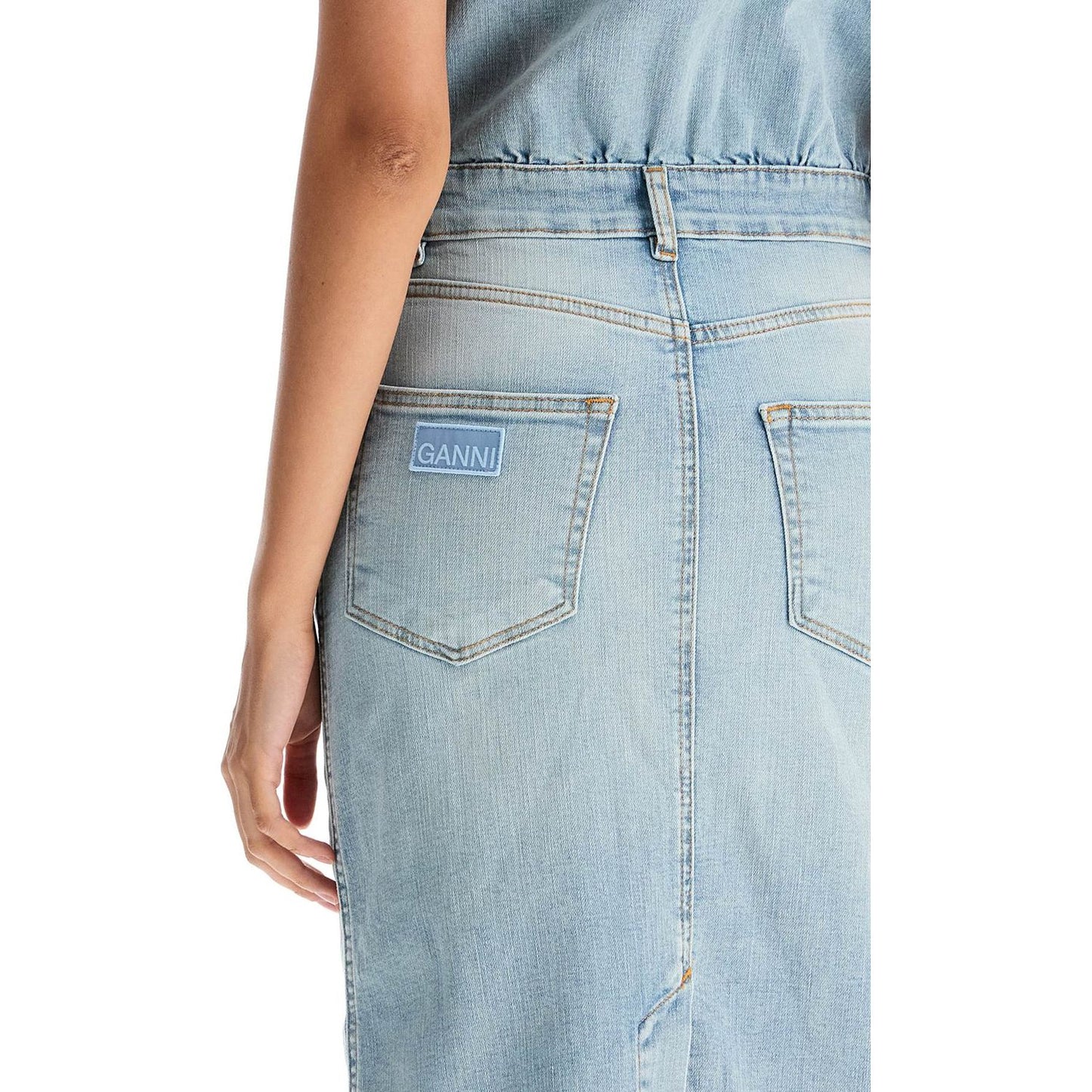 Ganni stretch denim midi dress in 8 Dresses Ganni