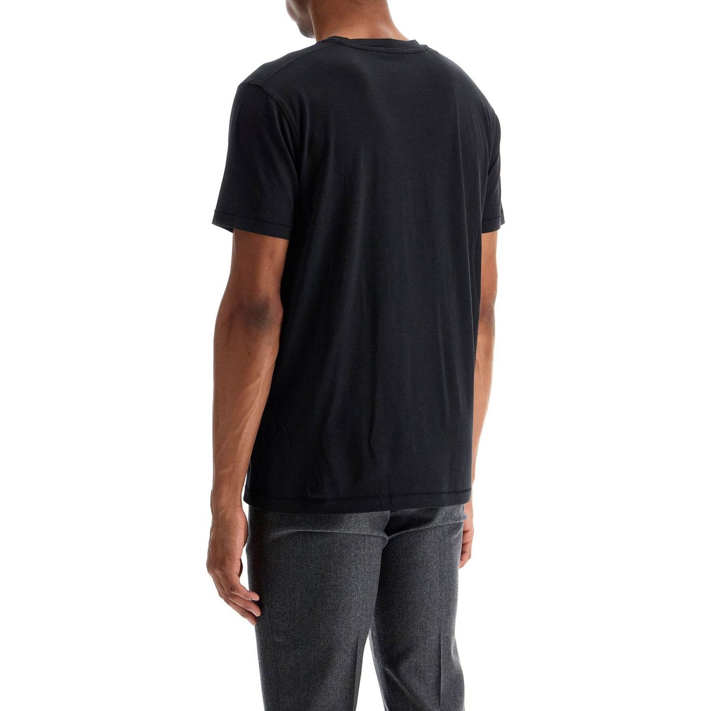 Tom Ford t-shirt in lyocell e cotone nero girocollo