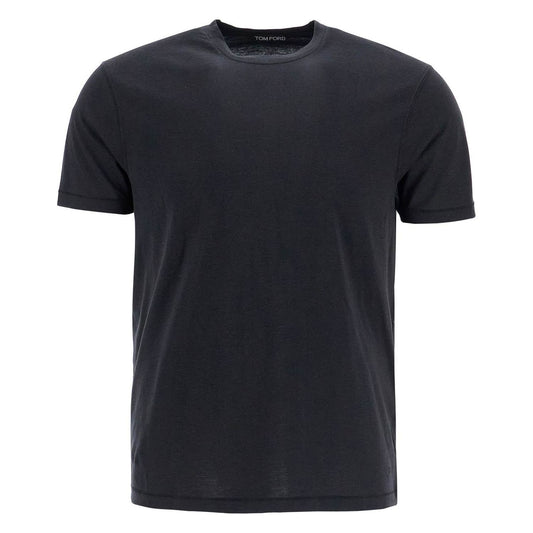 Tom Ford t-shirt in lyocell e cotone nero girocollo