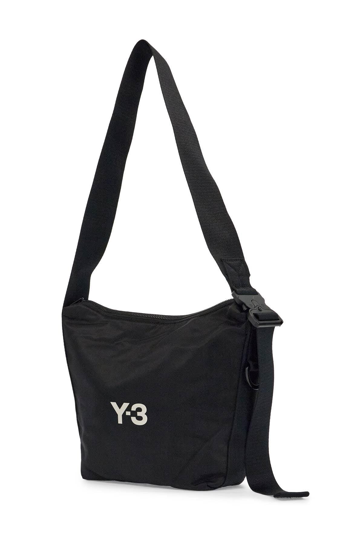 Y-3 black recycled polyester sacoche with adjustable strap Handbag Y-3