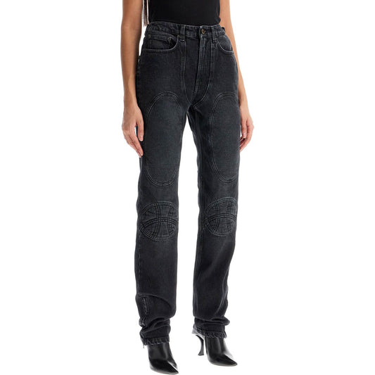 JEAN PAUL GAULTIER jeans with padded inlays and lace-up Jeans JEAN PAUL GAULTIER