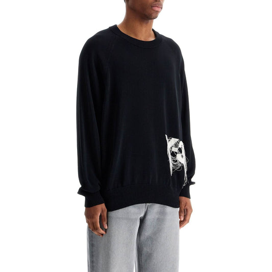 Y-3 black recycled polyester sweater with embroidered logo Knitwear Y-3