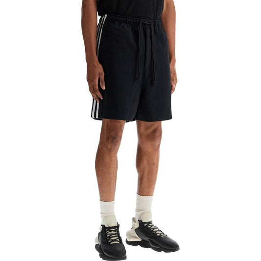 Y-3 black cotton shorts with white stripes Short trousers Y-3