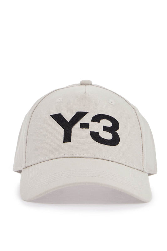 Y-3 gray cotton cap with large logo and curved brim Scarves Hats & Gloves Y-3