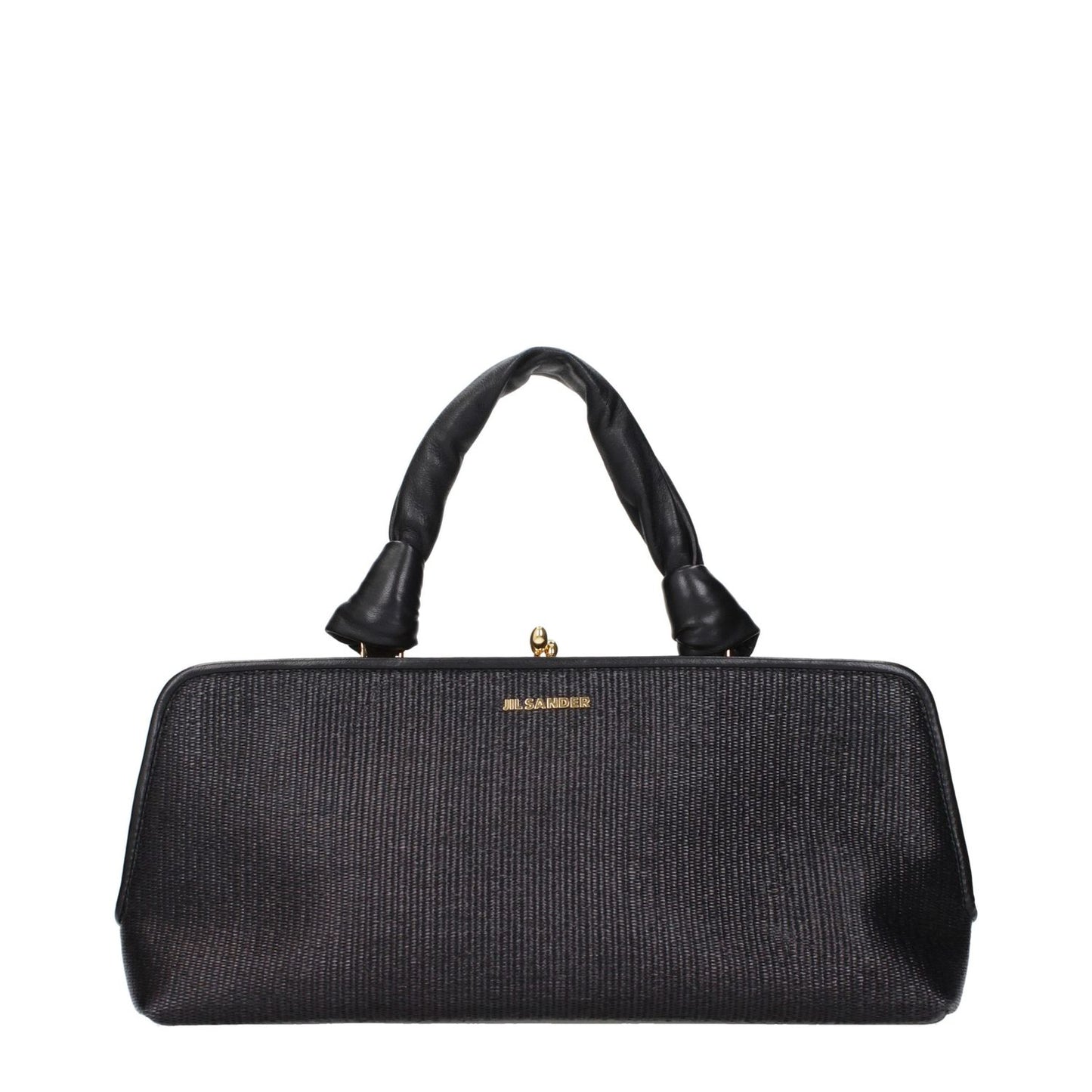 Jil Sander Black Raffia Handbag