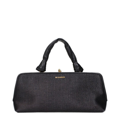 Jil Sander Black Raffia Handbag