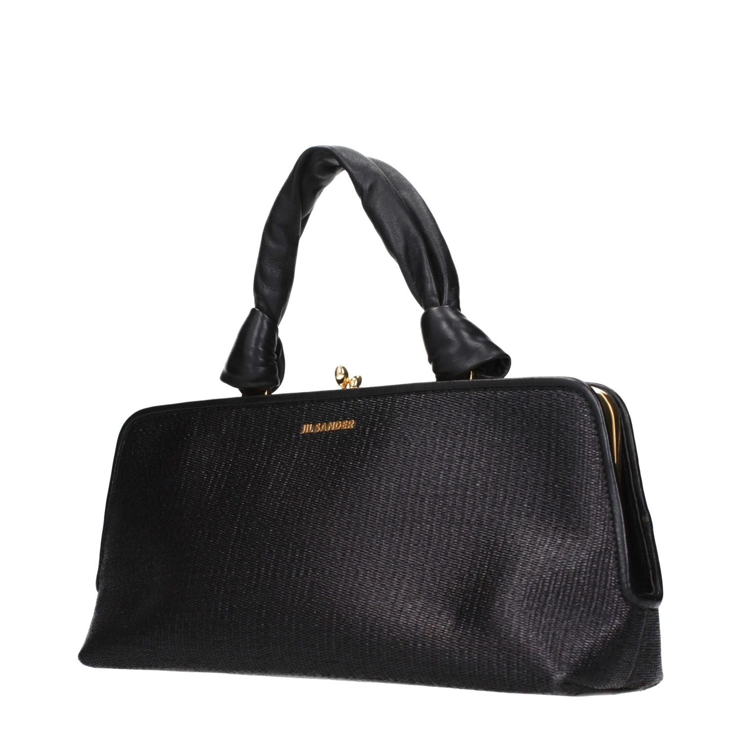 Jil Sander Black Raffia Handbag
