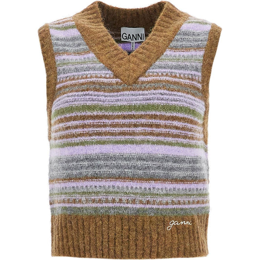 Ganni 'soft striped knit vest with a comfortable Knitwear Ganni