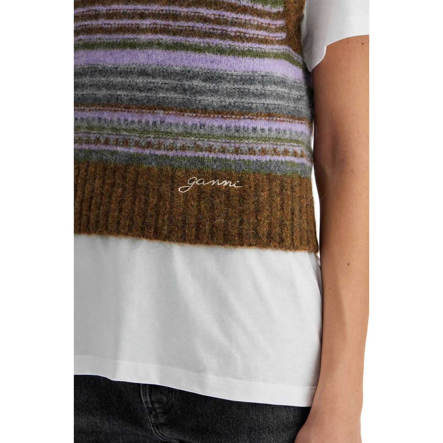 Ganni 'soft striped knit vest with a comfortable Knitwear Ganni