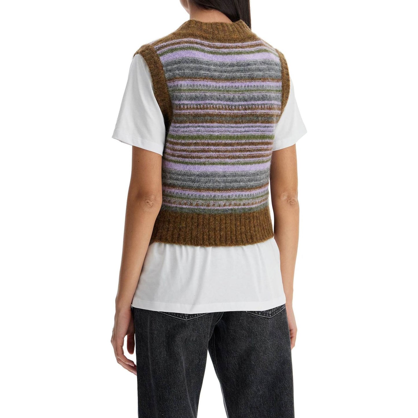 Ganni 'soft striped knit vest with a comfortable Knitwear Ganni