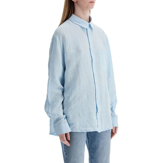 A.P.C. light blue linen shirt wide fit Topwear A.P.C.