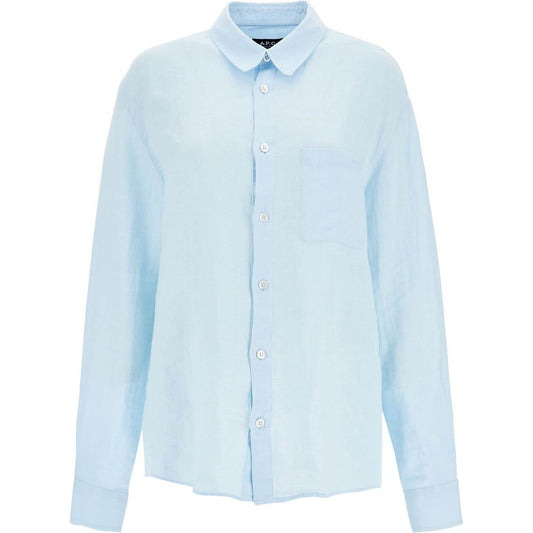 A.P.C. light blue linen shirt wide fit Topwear A.P.C.