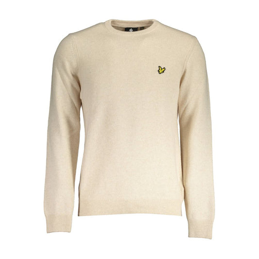 Lyle & Scott Beige Wool Men Sweater