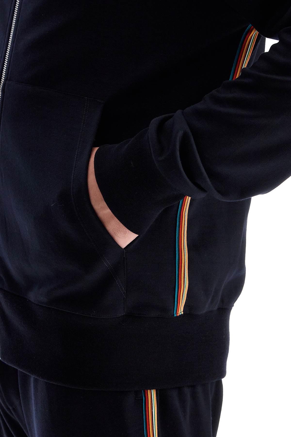 Paul Smith wool jersey zip-up sweatshirt with