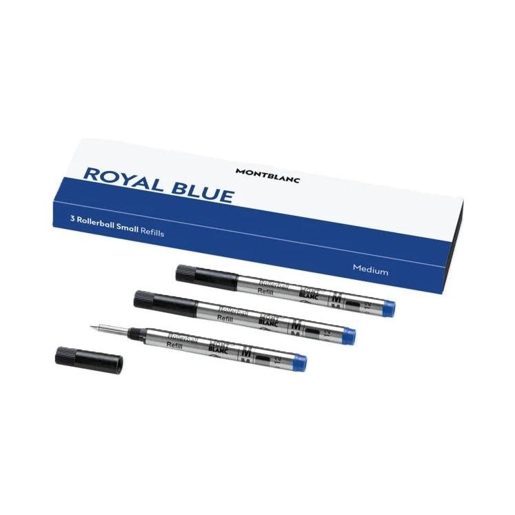 MONTBLANC Mod. ROYAL  BLUE - REFILLS  ROLLER BALL PEN - SMALL  - 3 PCS FASHION ACCESSORIES MONTBLANC