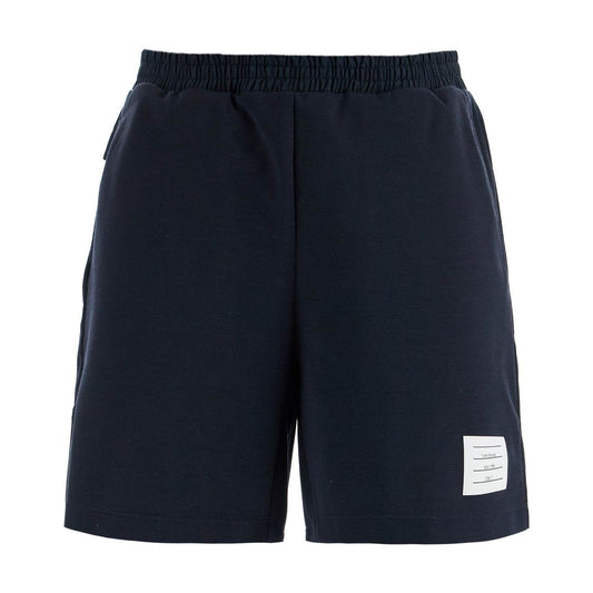 Thom Browne navy combo mid thigh ripstop and wool shorts