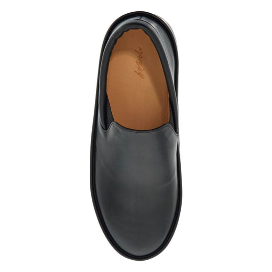 Marsell minimalist black calfskin slip-on slippers with rubber sole Moccasins Marsell