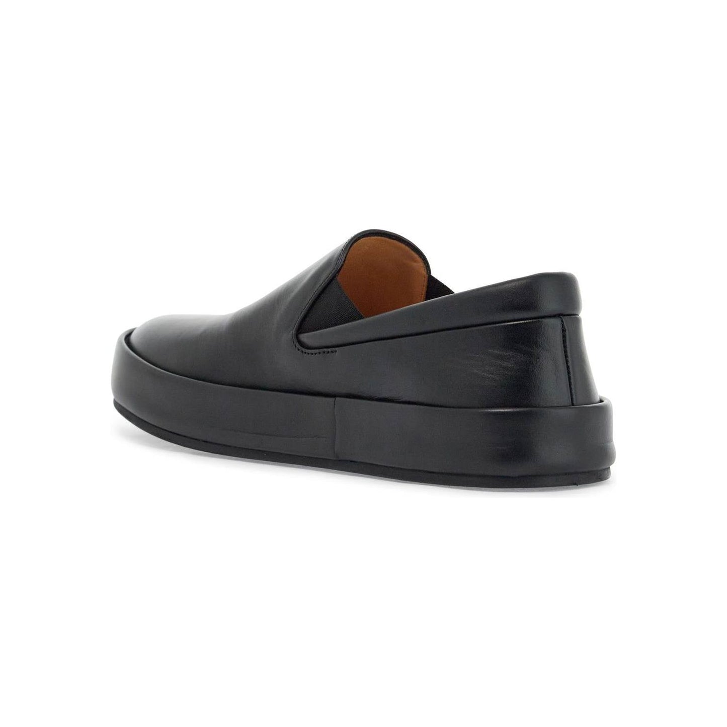 Marsell minimalist black calfskin slip-on slippers with rubber sole Moccasins Marsell