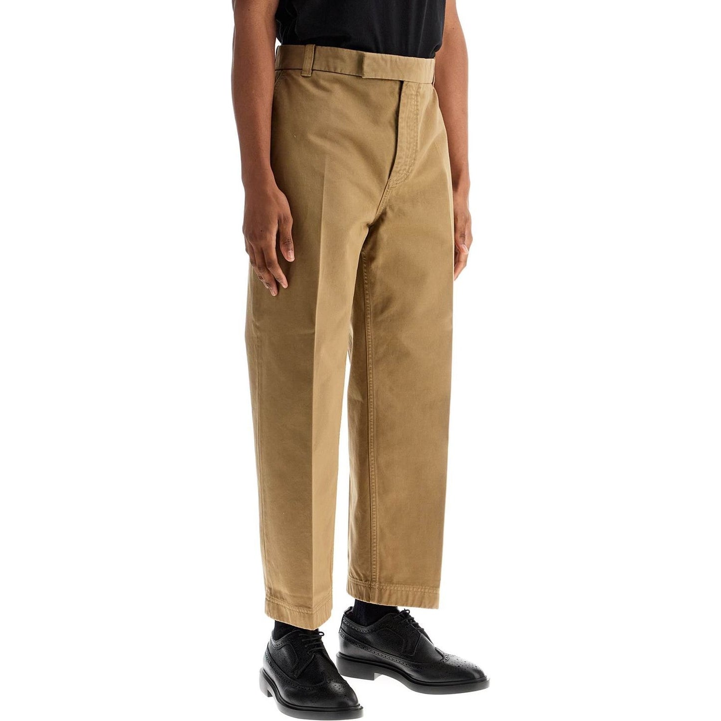 Thom Browne camel cotton chino pants with tricolor ribbon Trousers Thom Browne