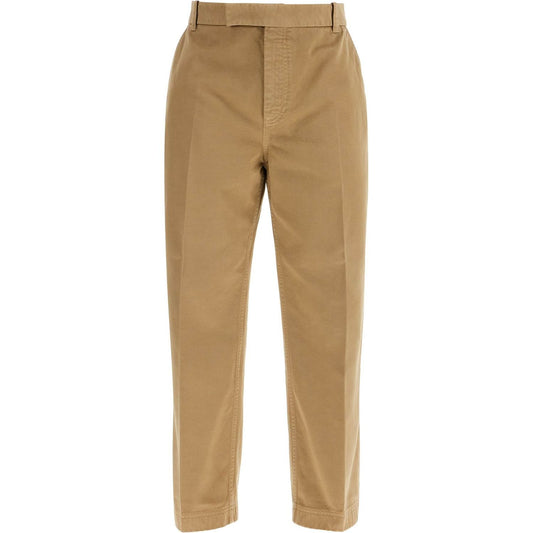 Thom Browne camel cotton chino pants with tricolor ribbon Trousers Thom Browne