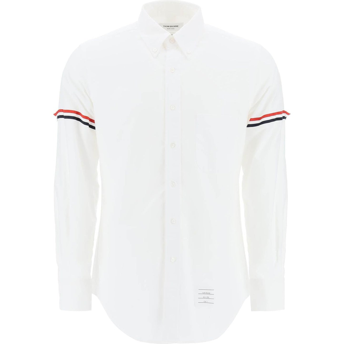 Thom Browne oxford button-down shirt with rwb armbands