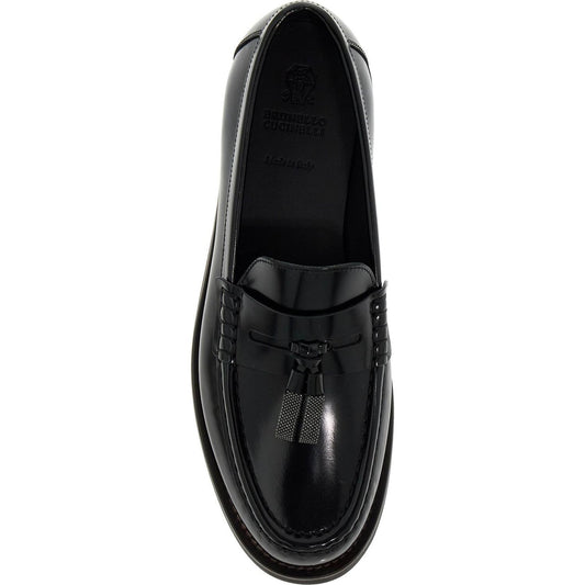 Brunello Cucinelli minimal shiny tassel calfskin loafer Loafers Brunello Cucinelli