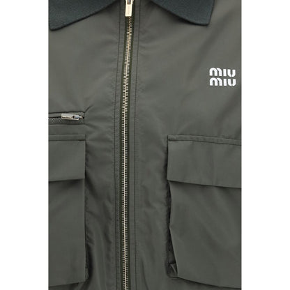 Miu Miu Bicolor Polyester Shell Jacket