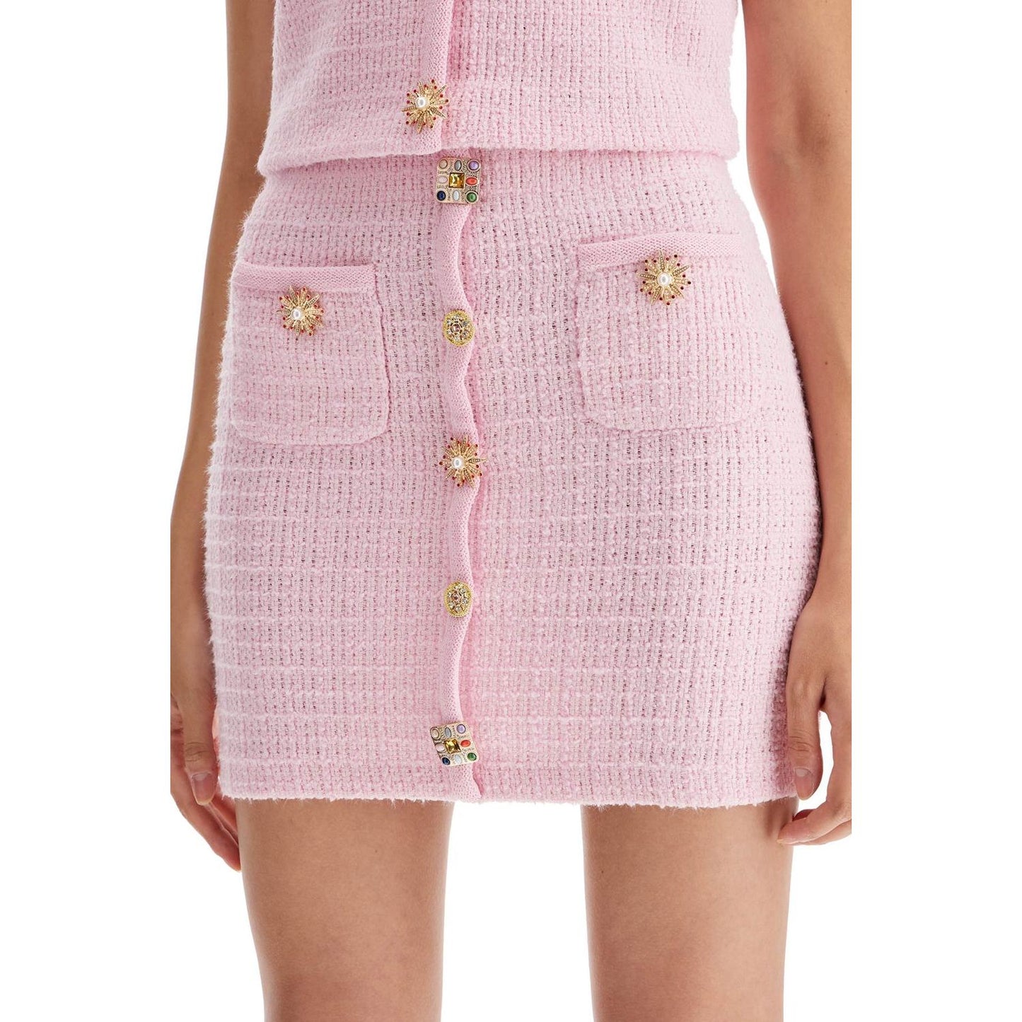 Self-Portrait Self Portrait 'knitted mini skirt with jewel buttons Skirts Self-Portrait