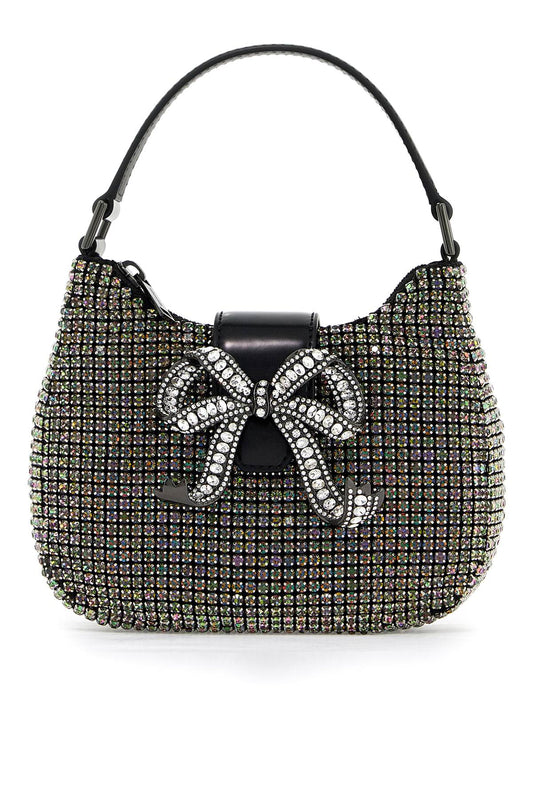 Self Portrait mini crescent bow bag with crystals