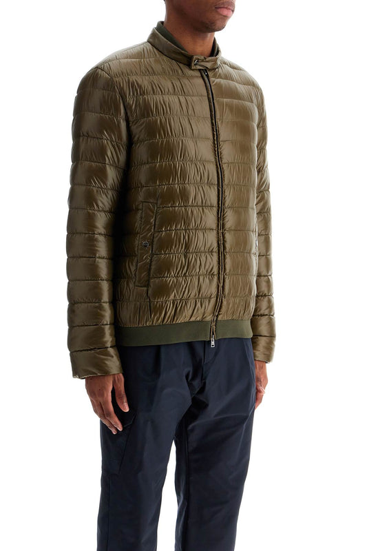 HERNO military green down jacket in polyamide with high collar Jackets HERNO