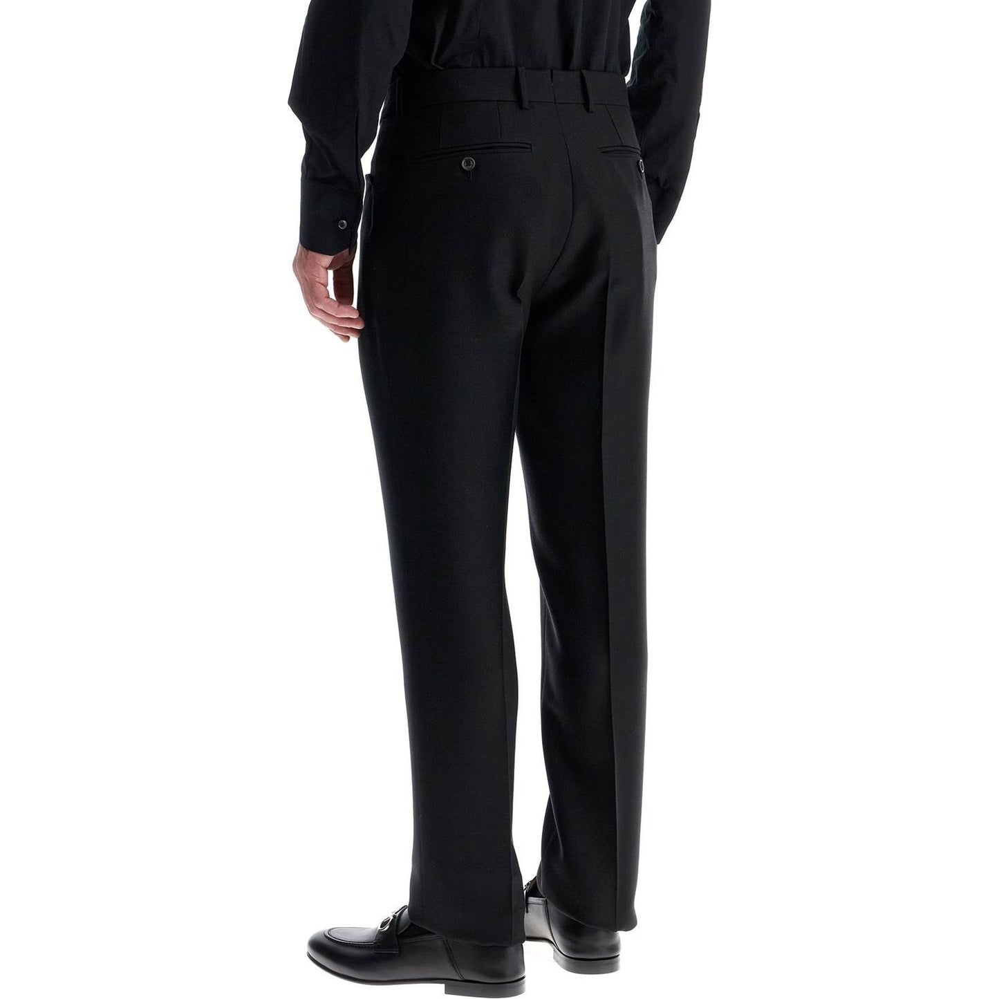 Tom Ford regular fit black wool and silk trousers Trousers Tom Ford