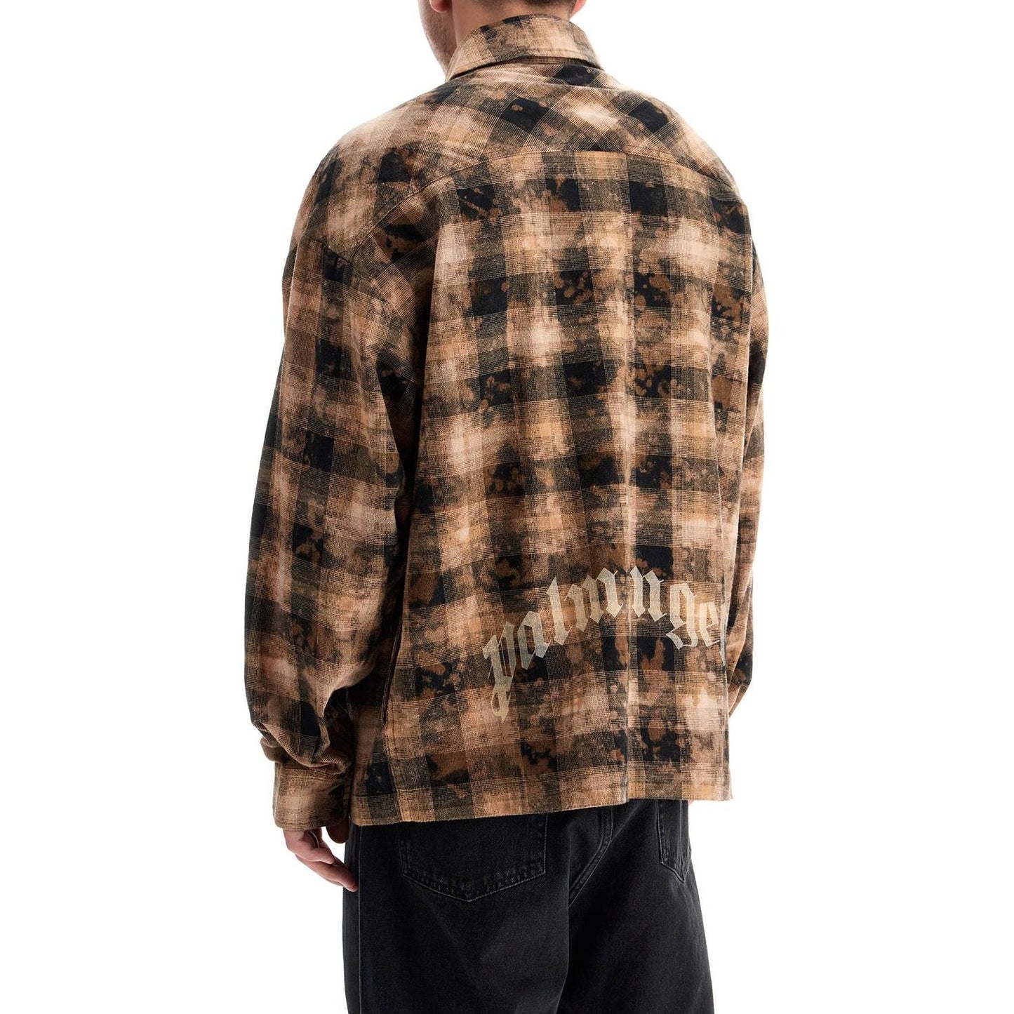 Palm Angels 'flannel shirt with curved logo Shirts Palm Angels