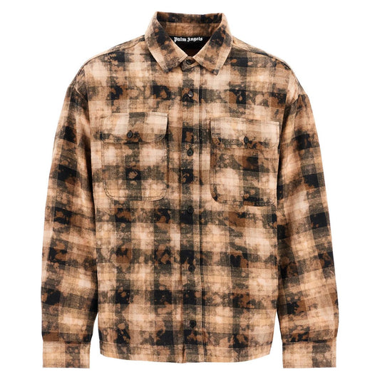 Palm Angels 'flannel shirt with curved logo Shirts Palm Angels