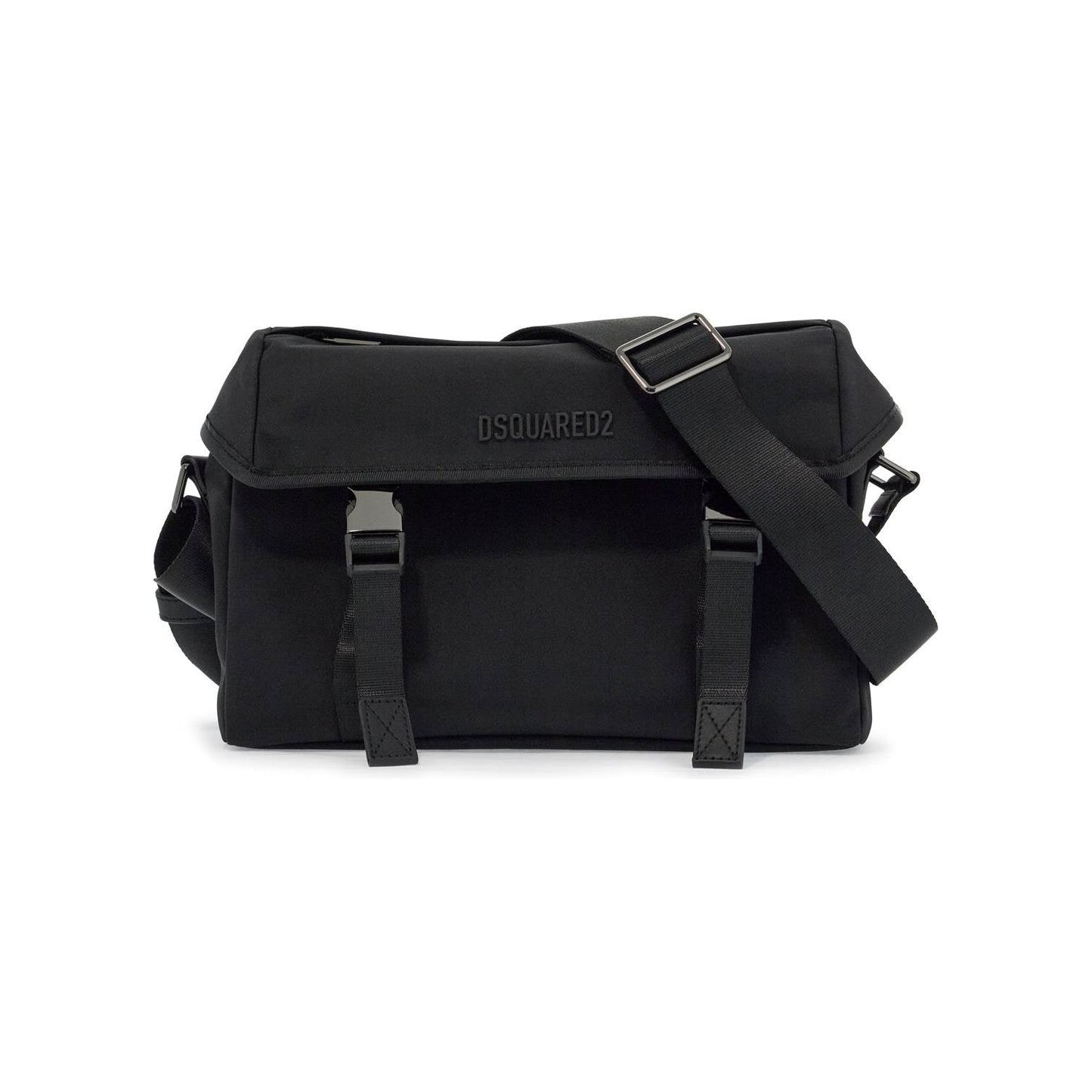 Dsquared2 black shoulder bag in polyamide with spacious compartment